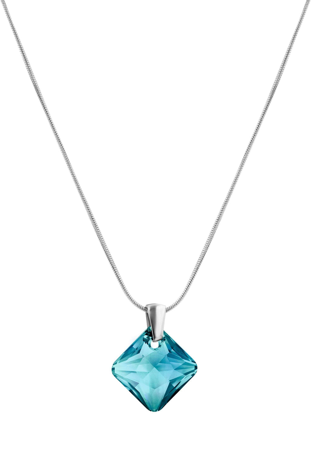 Front Image of Facet Princess | Womens | Necklace | Stainless Steel | silver | light-blue Stone | Fashion Jewelry | JS.0033 | Jowissa | Austrian Crystal