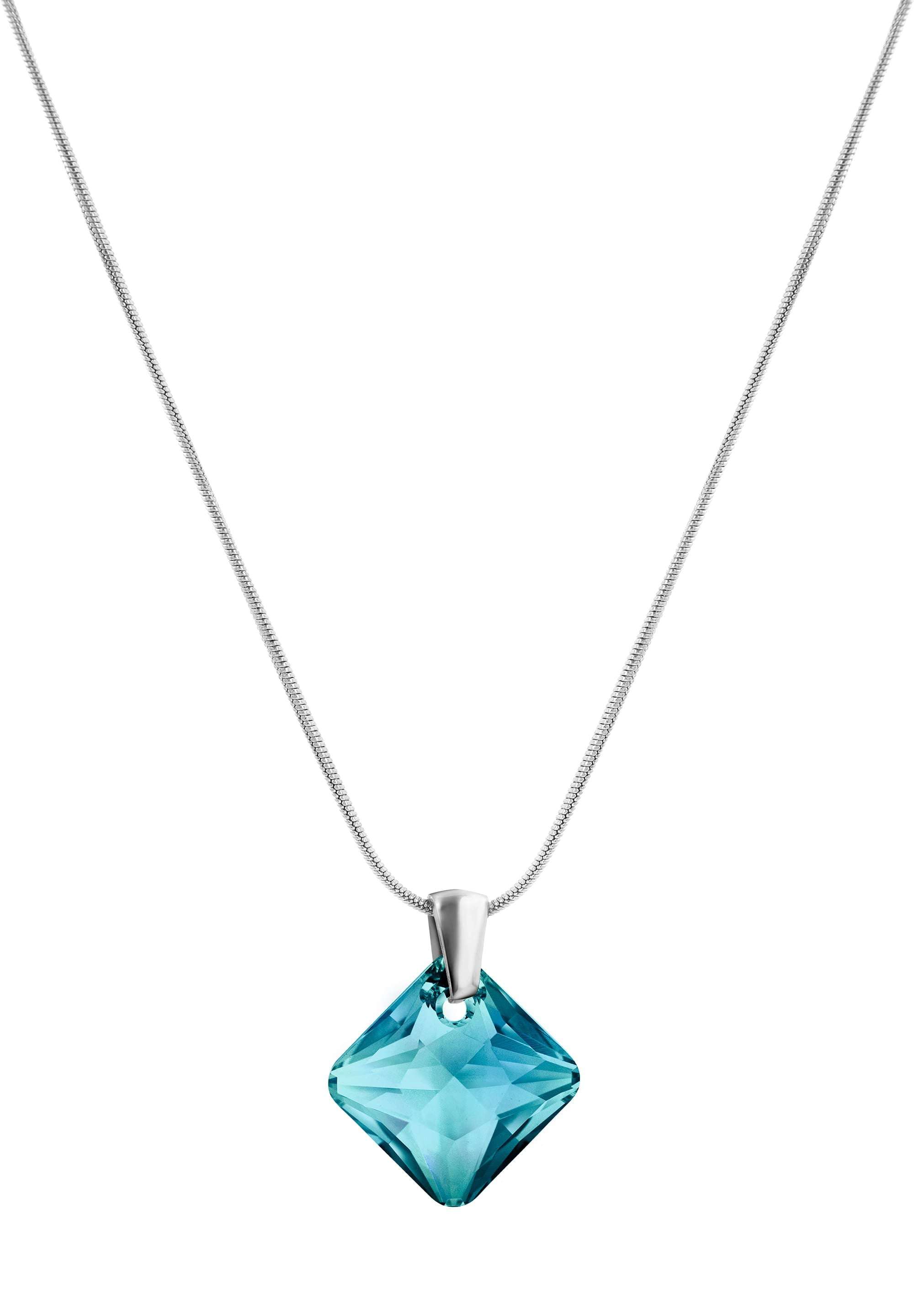 Front Image of Facet Princess | Womens | Necklace | Stainless Steel | silver | light-blue Stone | Fashion Jewelry | JS.0033 | Jowissa | Austrian Crystal