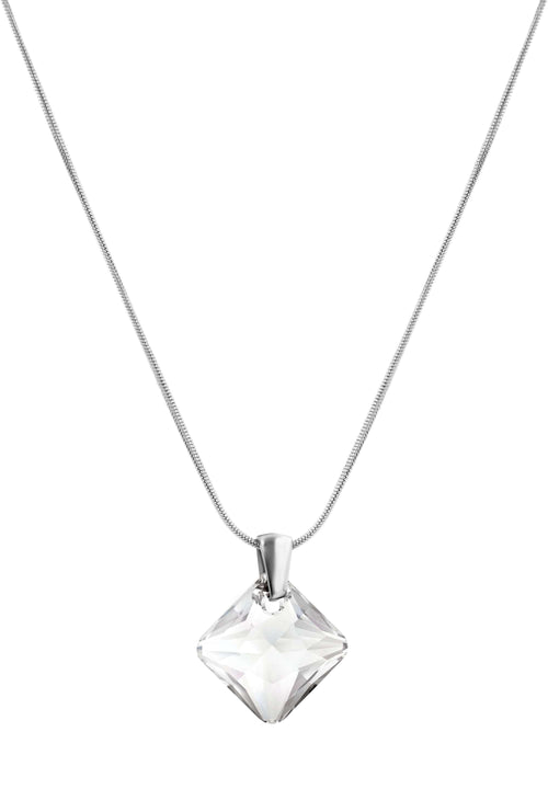 Front Image of Facet Princess | Womens | Necklace | Stainless Steel | silver | white Stone | Fashion Jewelry | JS.0035 | Jowissa | Austrian Crystal