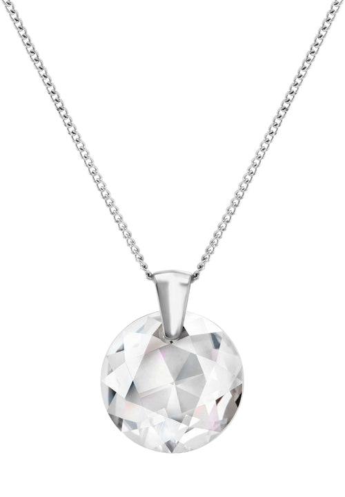 Front Image of Facet Brilliant | Womens | Necklace | Stainless Steel | silver | white Stone | Fashion Jewelry | JS.0044 | Jowissa | Austrian Crystal