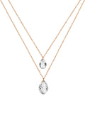 Front Image of Facet Pear | Womens | Necklace | Stainless Steel | rose-gold | white Stone | Fashion Jewelry | JS.0046 | Jowissa | Austrian Crystal