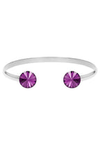Front Image of Facet Pyramid | Womens | Bracelet | Stainless Steel | silver | purple Stone | Fashion Jewelry | JS.0068.S | Jowissa | Austrian Crystal