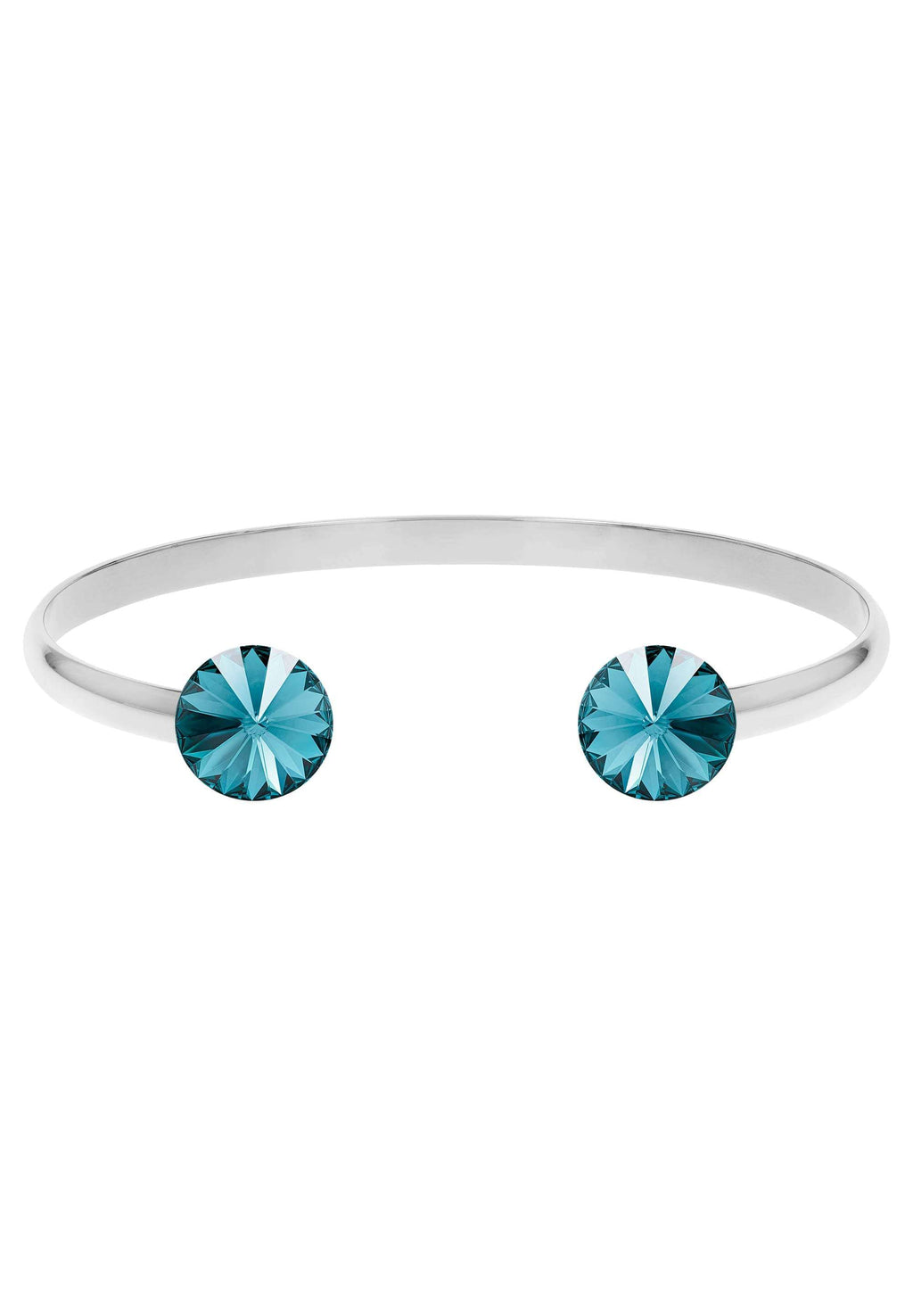 Imagen frontal de la Pirámide Facetada | Mujer | Pulsera | Acero inoxidable | Plata | Piedra azul claro | Joyería de moda | JS.0069.S | Jowissa | Cristal austriaco