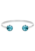 Imagen frontal de la Pirámide Facetada | Mujer | Pulsera | Acero inoxidable | Plata | Piedra azul claro | Joyería de moda | JS.0069.S | Jowissa | Cristal austriaco