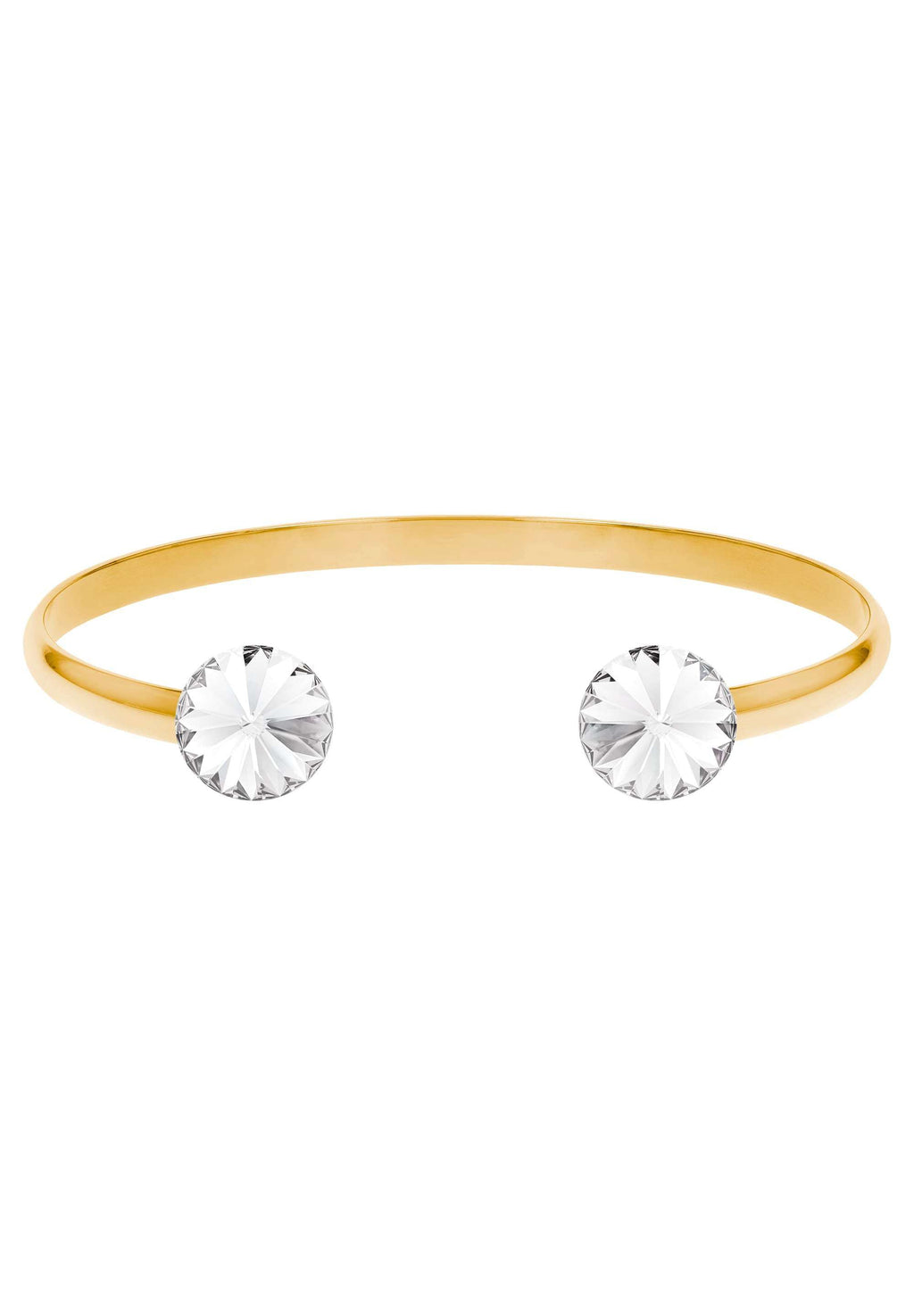 Front Image of Facet Pyramid | Womens | Bracelet | Stainless Steel | gold | white Stone | Fashion Jewelry | JS.0072.S | Jowissa | Austrian Crystal