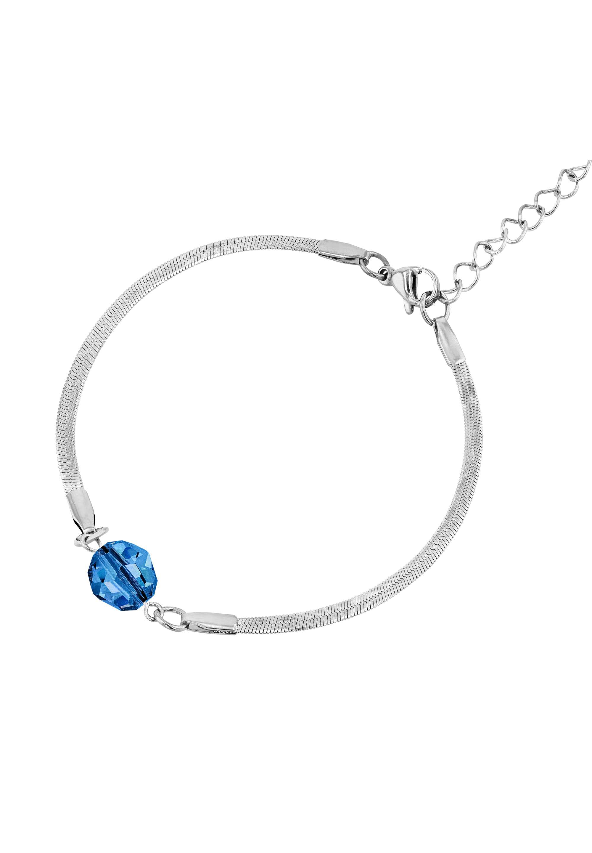Front Image of Magic Facet | Womens | Bracelet | Stainless Steel | silver | blue Stone | Fashion Jewelry | JS.0088 | Jowissa | Austrian Crystal