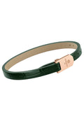 Front Image of Glossy Croco Leather Strap | Womens | Leather Wristband | rose-gold | green | Fashion Jewelry | JS.0114 | Jowissa |