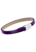 Front Image of Glossy Croco Leather Strap | Womens | Leather Wristband | silver | purple | Fashion Jewelry | JS.0121 | Jowissa |