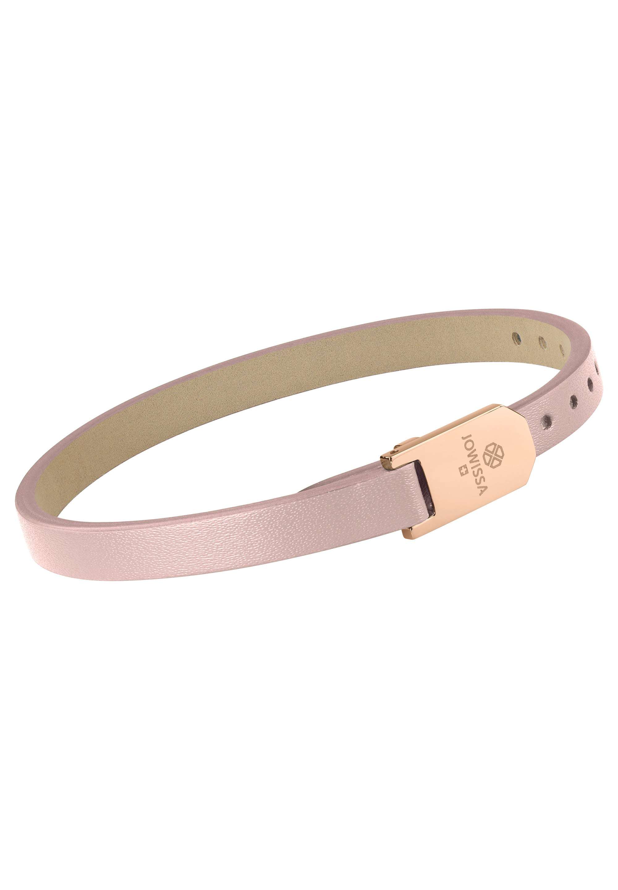 Vorderseite des matten, schlichten Lederarmbands | Damen | Lederarmband | Roségold | Modeschmuck | JS.0130 | Jowissa |