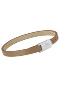 Front Image of Matt Plain Leather Strap | Womens | Leather Wristband | silver | brown | Fashion Jewelry | JS.0138 | Jowissa |