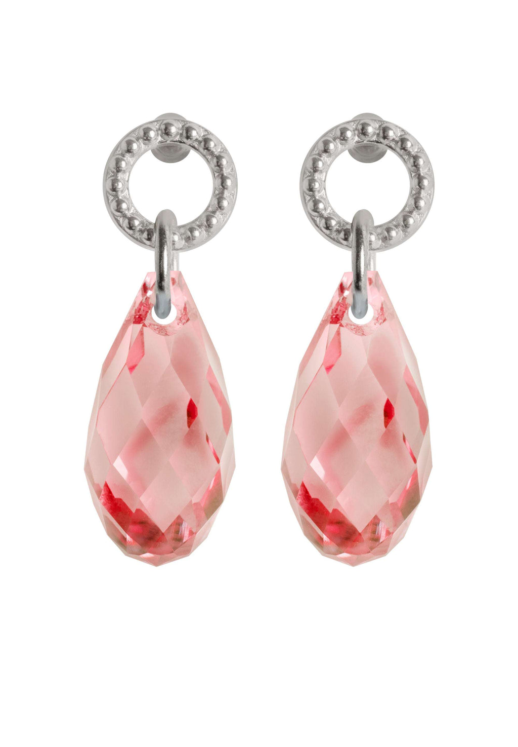 Imagen frontal de Facet Briolette | Mujer | Pendientes | Acero inoxidable | Rosa | Piedra plateada | Joyería de moda | JS.0196 | Jowissa | Cristal austriaco