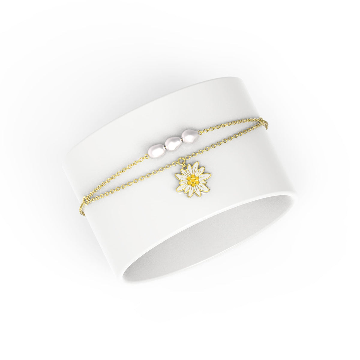 Front Image of Edelweiss | Womens | Stainless Steel Wristband | gold | Fashion Jewelry | JS.0204.B | Jowissa |