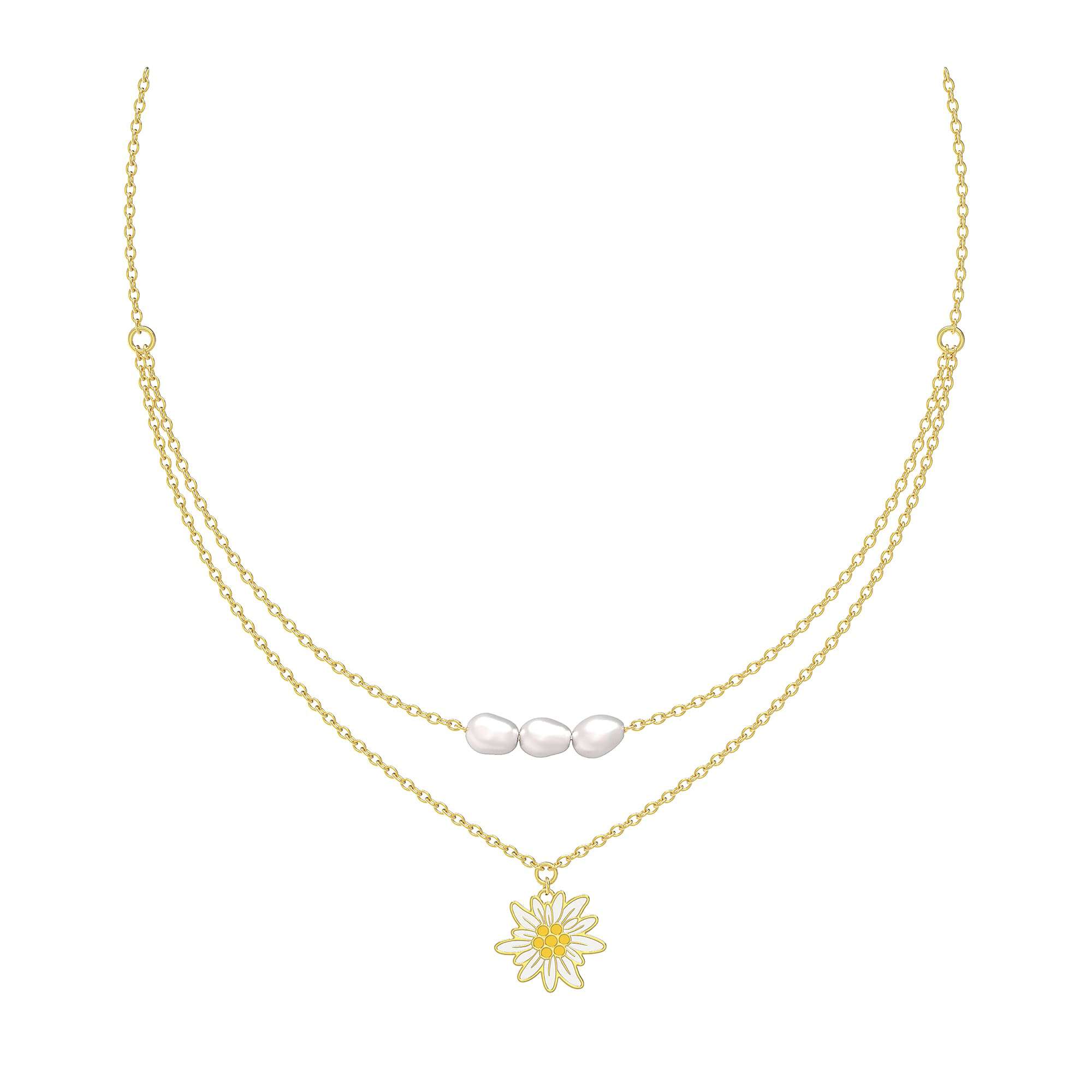 Front Image of Edelweiss | Womens | Necklace | gold | Fashion Jewelry | JS.0204.C | Jowissa |