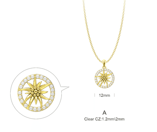 Edelweiss Halskette mit Anhänger JS.0206.A