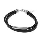 Front Image of LeWy | Mens | Leather Wristband | black | Fashion Jewelry | JS.0210 | Jowissa |