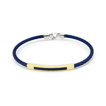 Front Image of LeWy | Mens | Leather Wristband | blue | Fashion Jewelry | JS.0213 | Jowissa |