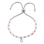 Front Image of Facet Brilliant | Womens | Stainless Steel Wristband | silver | pink | Fashion Jewelry | JS.0214 | Jowissa |