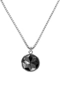 Front Image of Facet | Womens | Necklace | Stainless Steel | silver | black Stone | Fashion Jewelry | JS.0004 | Jowissa |