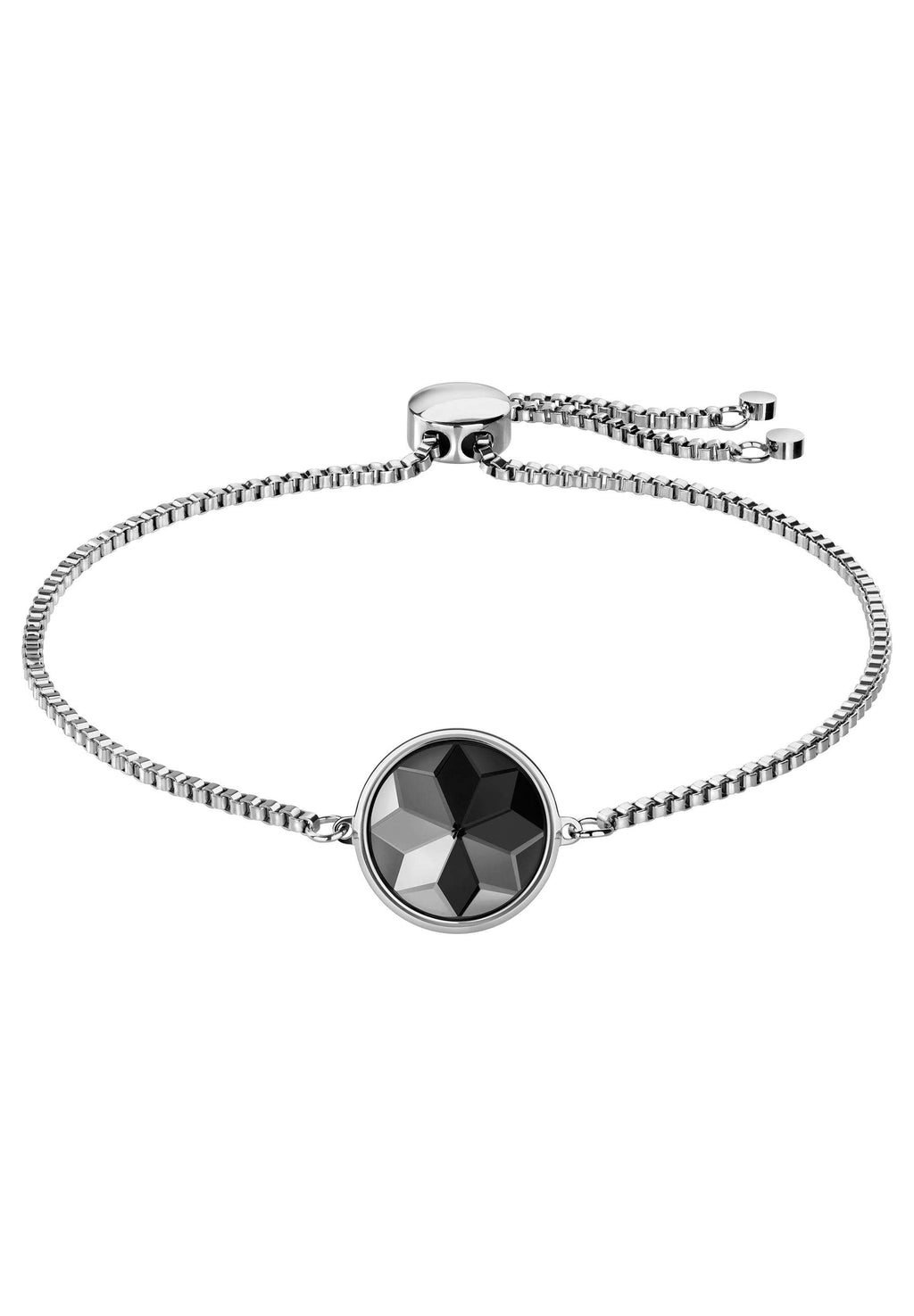 Imagen frontal de Facet | Mujer | Pulsera | Acero inoxidable | Plata | Piedra negra | Joyería de moda | JS.0018 | Jowissa |