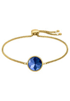 Vorderseite des Facet-Armbands | Damen | Armband | Edelstahl | Gold | blauer Stein | Modeschmuck | JS.0019 | Jowissa |