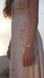 Swiss oval petite watch for women - with silver strap and white dial  all swiss made watch