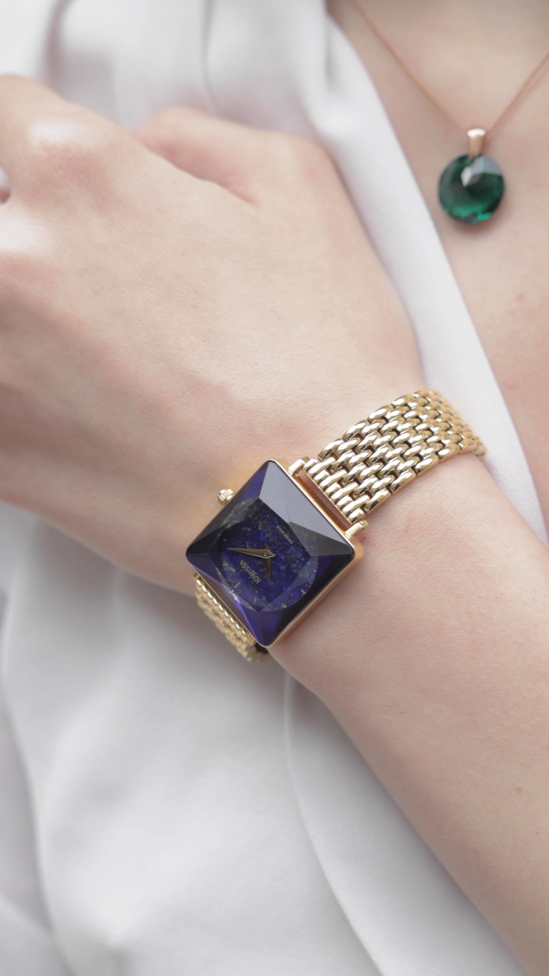 Gold Blue Swiss Womens Watch Facet Princess J8.775.M – Jowissa