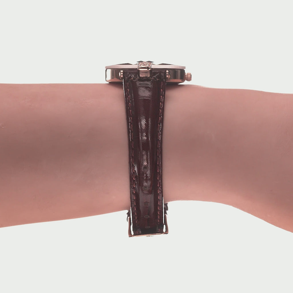 Facet Strass Schweizer Damenuhr J5.625.M