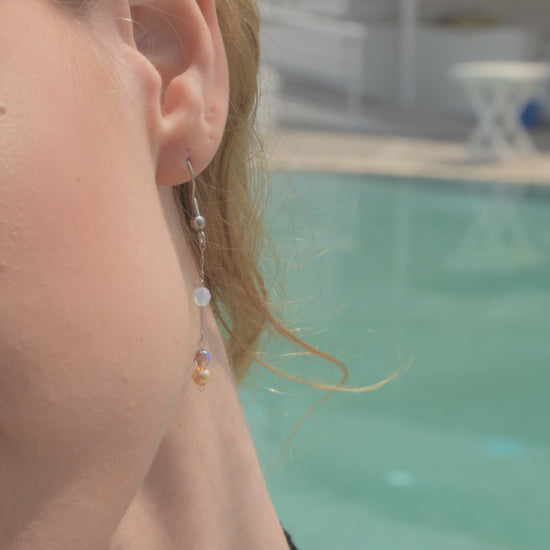 Beautiful earrings for women - Spehra Jowissa Jewelry for ladies with gold and white details - all swiss made