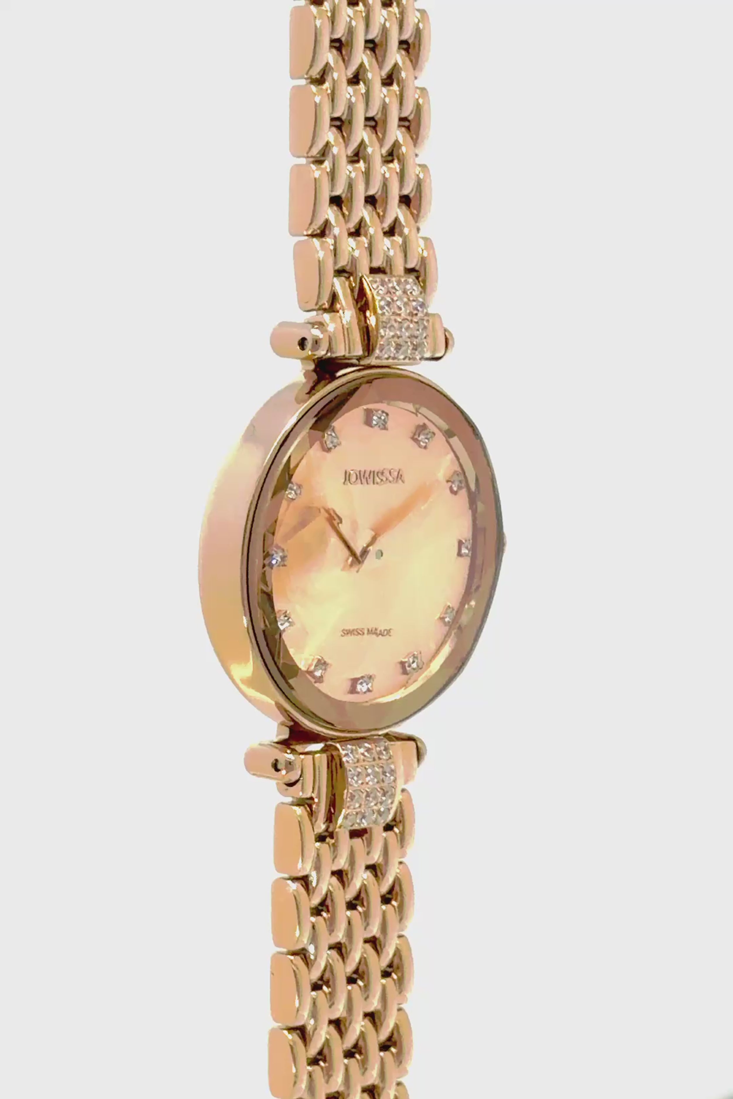 Swiss gold watch for women with gold strap and gold dial - all swiss made