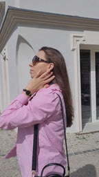 Black swiss watch for ladies - all swiss made watch for women with black leather strap and black dial with gold details