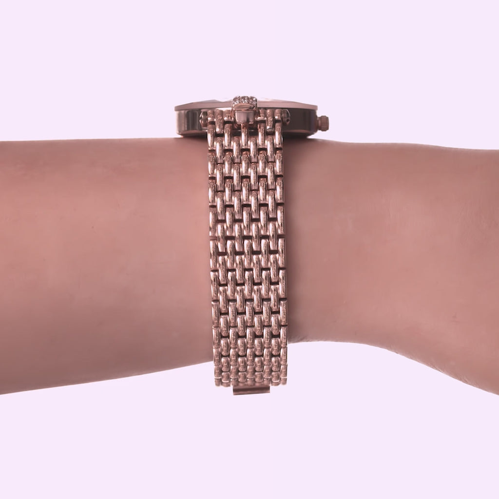 Facet Strass Schweizer Damenuhr J5.724.M