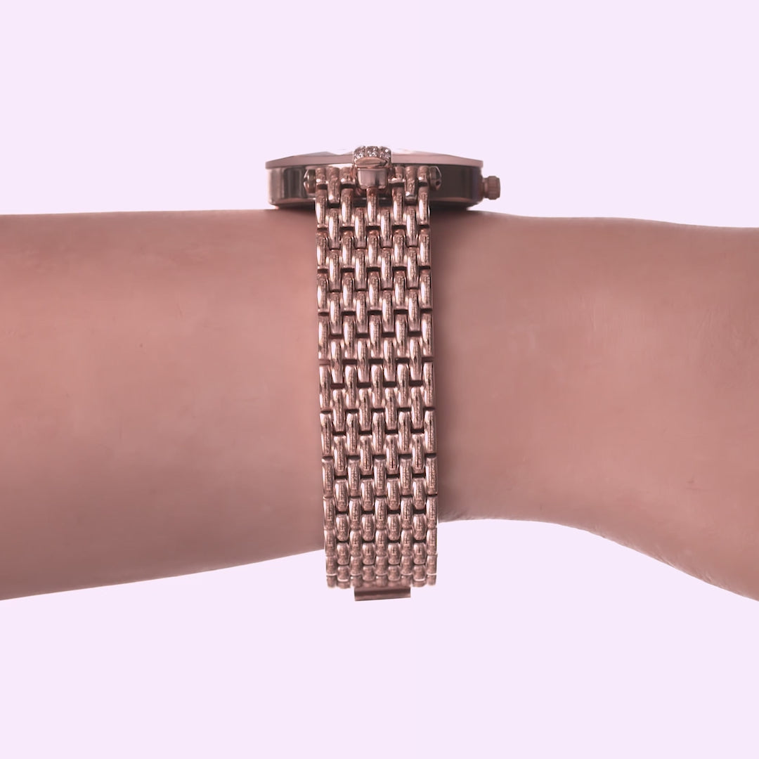 Facet Strass Schweizer Damenuhr J5.724.M