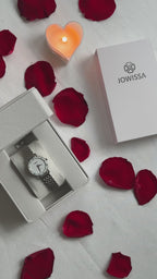 Swiss ladies watch - with silver strap and silver dial -  all swiss made watch for women