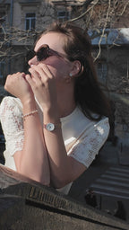 Roma swiss watch for Women - with gold strap and gold dial - swiss made watch for ladies