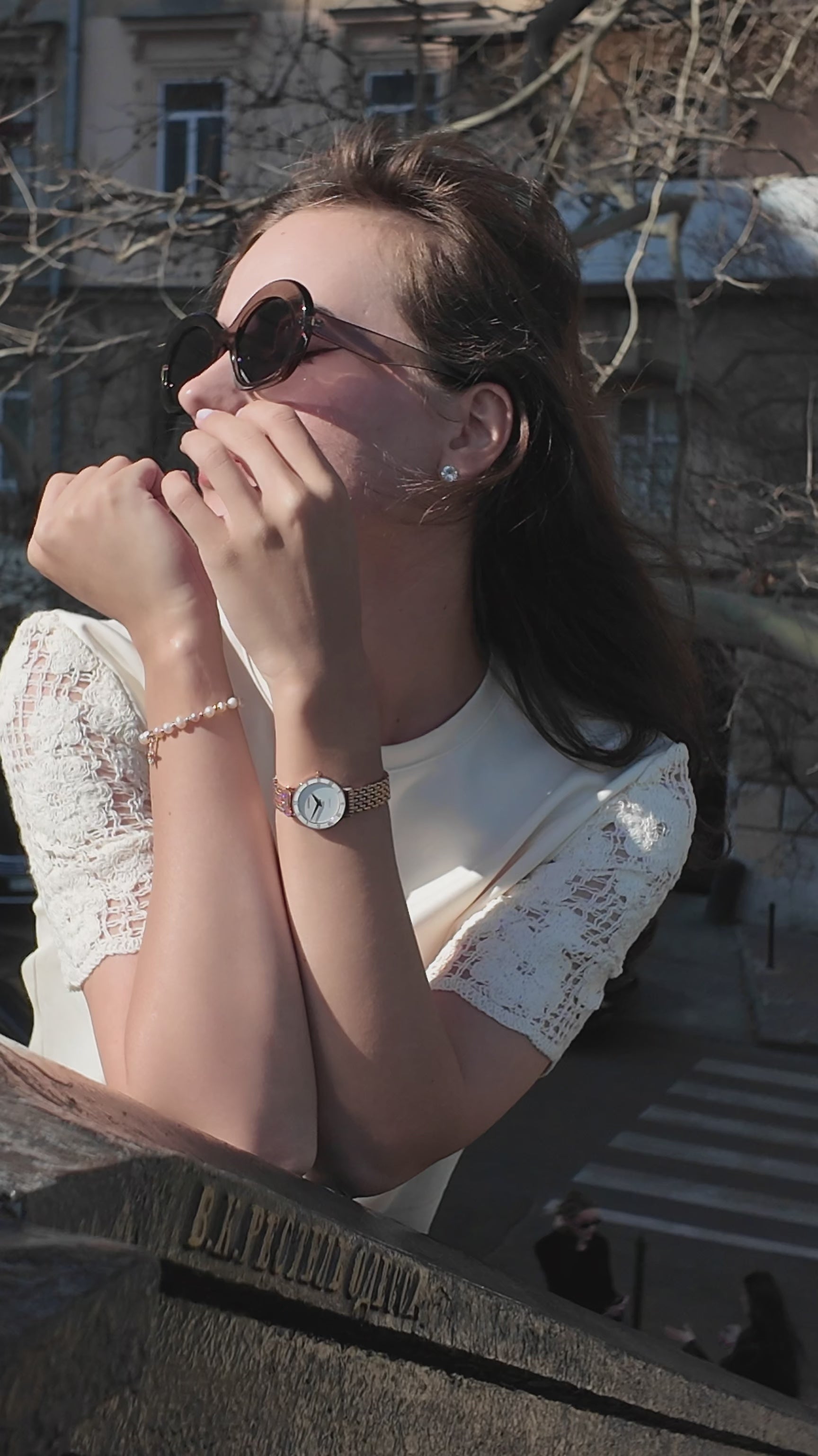 Roma swiss watch for Women - with gold strap and gold dial - swiss made watch for ladies
