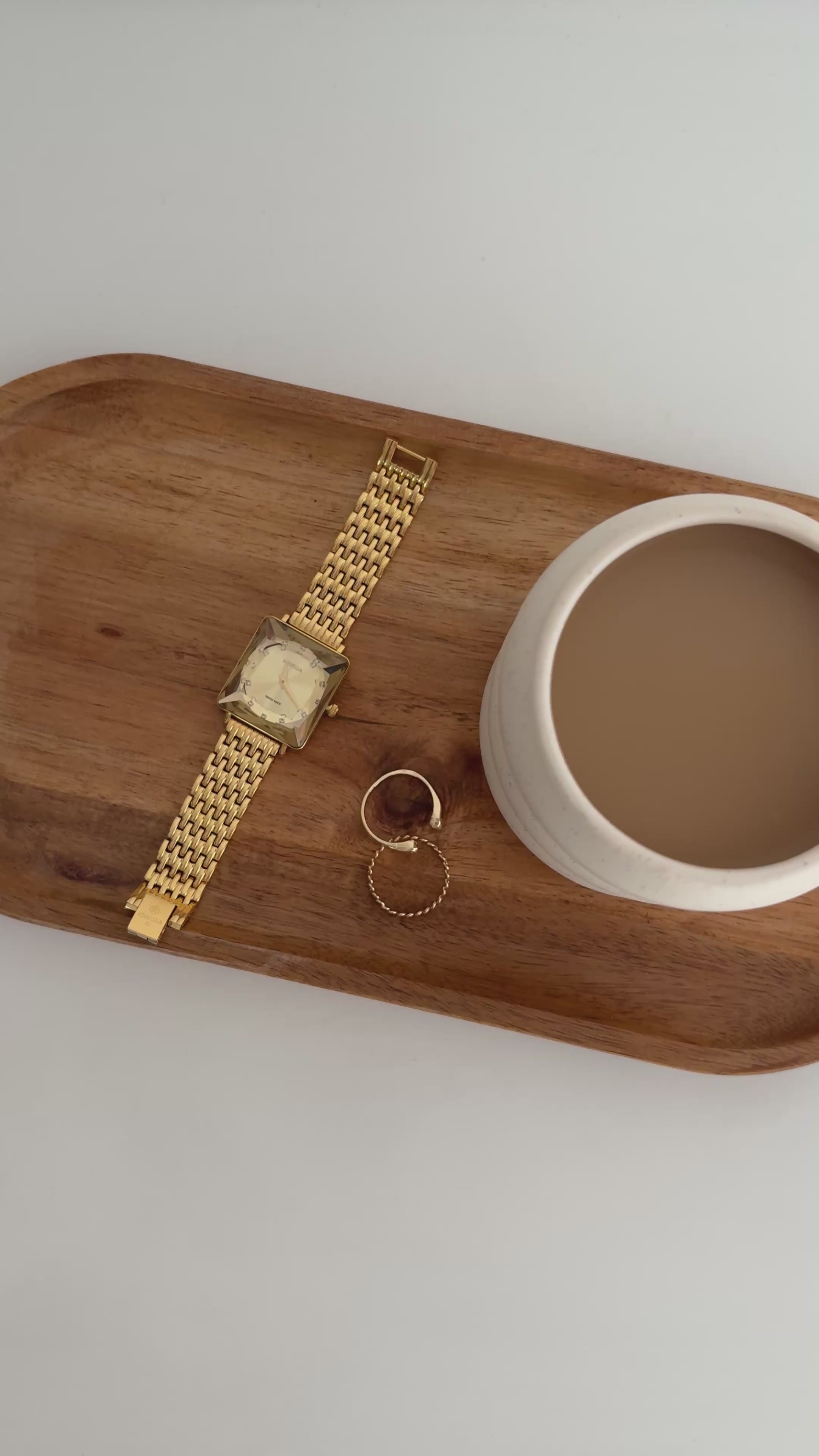Swiss jowissa watch with gold strap and gold dial - all swiss made gold watch for ladies