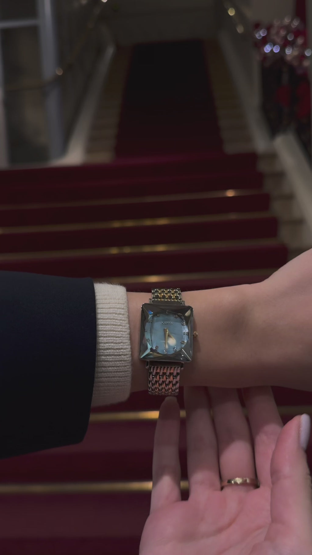 Blue Swiss watch for women - with silver strap and blue dial - all swiss made