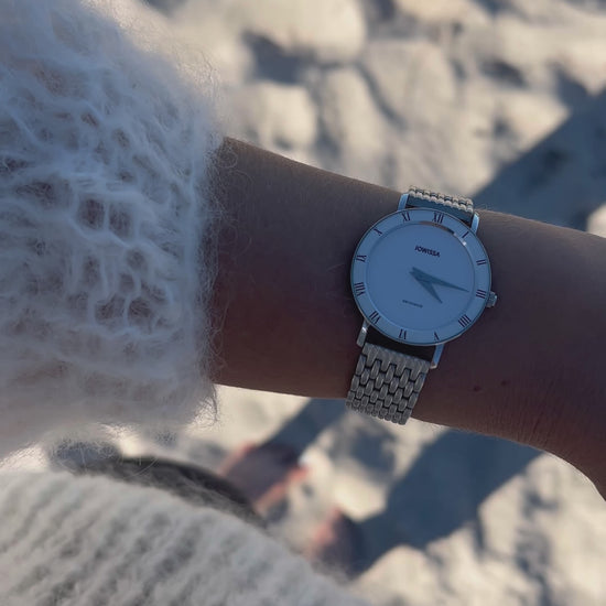 Roma swiss watch for women - all swiss made with silver strap and white dial - watch made for ladies