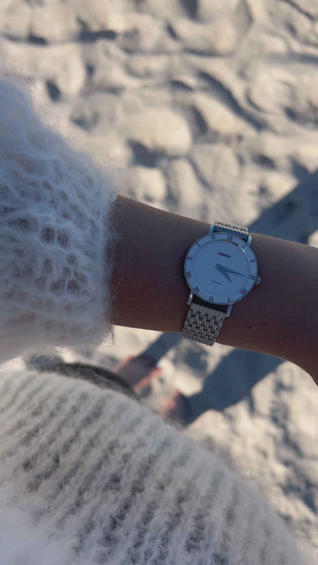 Roma swiss watch for women - all swiss made with silver strap and white dial - watch made for ladies