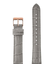 Lade das Bild in den Galerie-Viewer, Front View of 18mm Grey / Rose Mat Alligator Watch Strap E3.1191 by Jowissa
