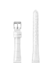 Load image into Gallery viewer, Front View of 15mm White / Silver Glossy Croco Watch Strap E3.1484.M by Jowissa
