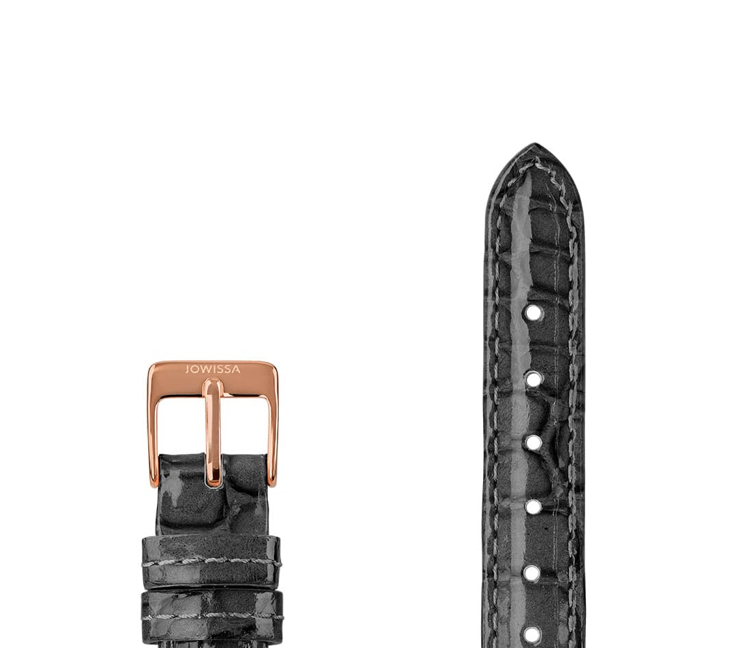 Leather Watch Strap Glossy Croco E3.1487.M