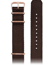 Charger l&#39;image dans la galerie, Front View of 22mm Brown / Rose Watch Strap E3.1299 by Jowissa
