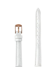 Charger l&#39;image dans la galerie, Front View of 12mm White / Rose Pearl Croco Watch Strap E3.1482.S by Jowissa

