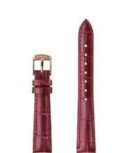 Cargar imagen en el visor de la galería, Front View of 15mm Wine red / Rose Pearl Croco Watch Strap E3.1486.M by Jowissa
