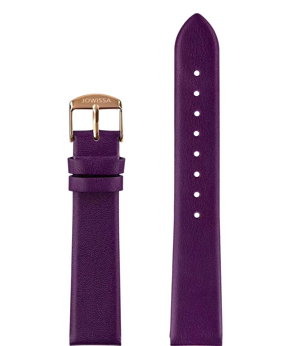 Front View of 18mm Purple / Rosa Plain Mat Watch Strap E3.1471.L by Jowissa